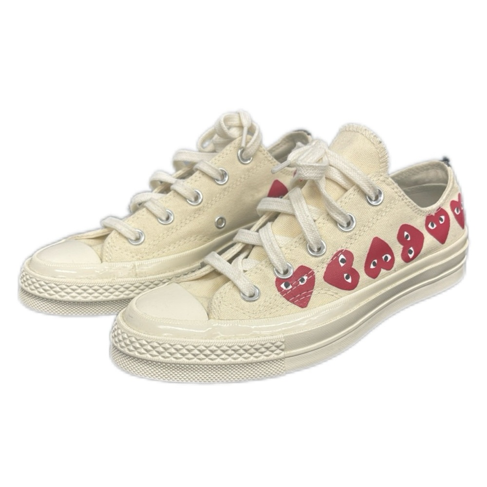 Original Play /Converse Cream and Red Heart Sneakers